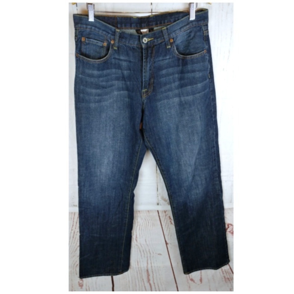 Lucky Brand Straight Leg Jeans Men's 34 X-Long 35" Inseam Dark Wash